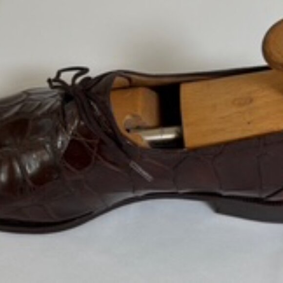 Mauri men’s dress shoes, handmade from genuine alligator leather size Mens 9.5 - Picture 2 of 13